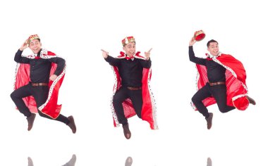 Taçlı bir iş adamı beyazlar içinde.