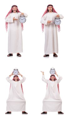 Arap adam beyaz üzerinde zaman kavramı