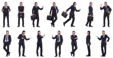 Genç işadamı beyaz arka planda izole edilmiş