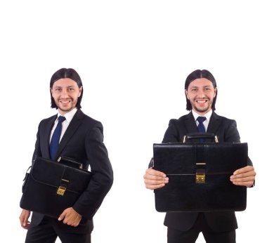 Genç işadamı beyaz arka planda izole edilmiş