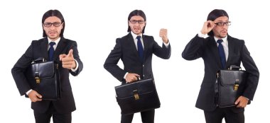 Genç işadamı beyaz arka planda izole edilmiş