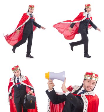 Kral işadamı beyazla izole edilmiş