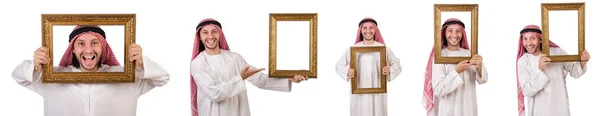Árabe con marco de imagen en blanco — Foto de Stock