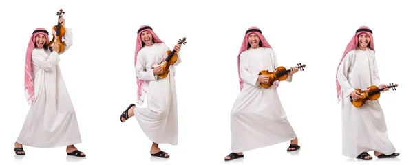 Hombre árabe jugando violando en blanco — Foto de Stock