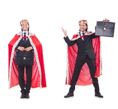 Kral işadamı beyazla izole edilmiş