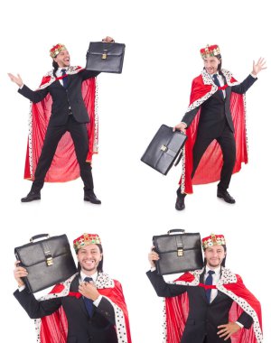 Kral işadamı beyazla izole edilmiş