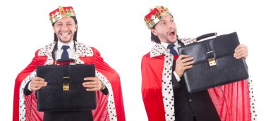 Kral işadamı beyazla izole edilmiş