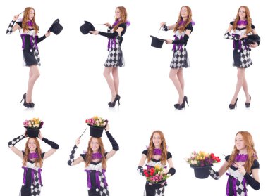 Sihirbaz kadın beyaz değnekle