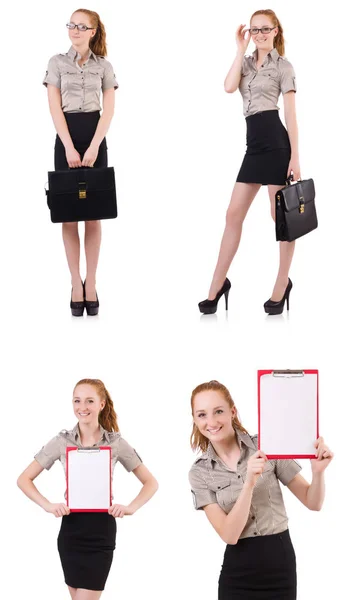 Businesswoman isolated on the white — Stock Photo, Image