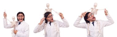 İskeleti beyaz olan komik öğretmen.