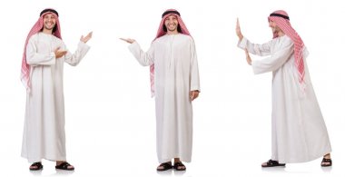 Arap adam beyaz arka plan üzerinde izole