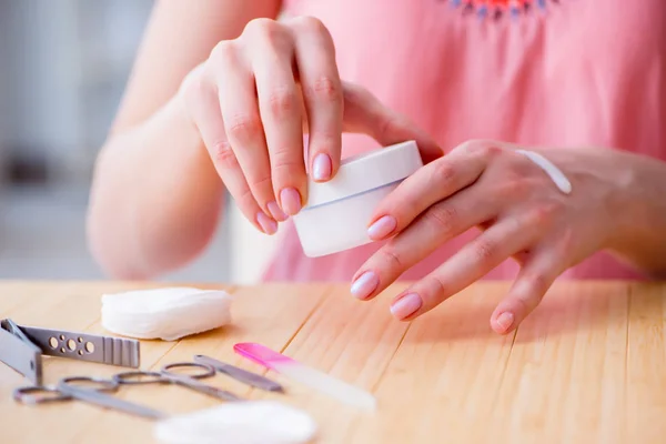 Productos de belleza herramientas de cuidado de uñas pedicura primer plano — Foto de Stock