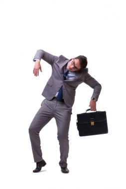 Beyaz arka plan üzerinde izole kukla işadamı