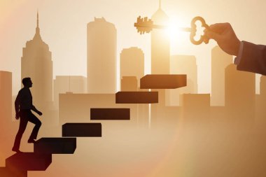 Başarı illüstrasyonunun anahtarıyla kavram