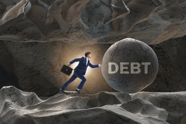 高有利子負債のビジネスマンビジネスコンセプト — ストック写真