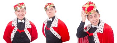 Taçlı bir iş adamı beyazlar içinde.