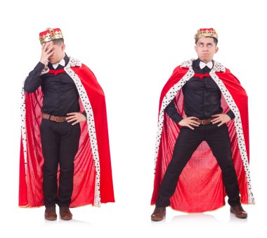 Taçlı bir iş adamı beyazlar içinde.