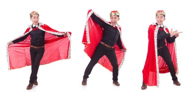 Taçlı bir iş adamı beyazlar içinde.