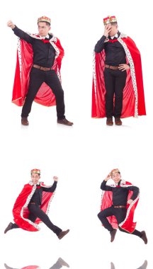 Taçlı bir iş adamı beyazlar içinde.