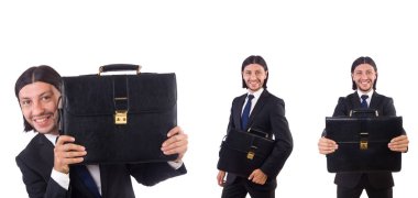 Genç işadamı beyaz arka planda izole edilmiş