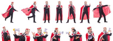 Kral işadamı beyazla izole edilmiş