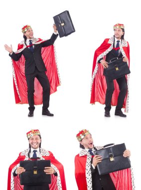 Kral işadamı beyazla izole edilmiş