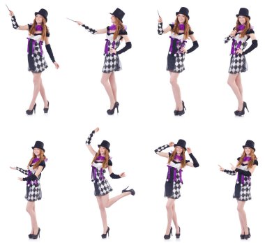 Sihirbaz kadın beyaz değnekle