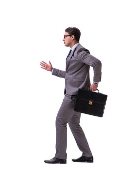 Beyaz arka plan üzerinde izole kukla işadamı