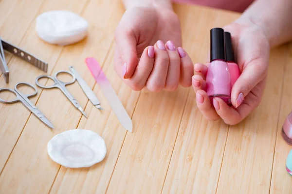 Productos de belleza herramientas de cuidado de uñas pedicura primer plano —  Fotos de Stock