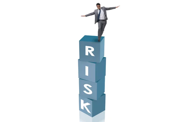 Businessman in risk and reward business concept — Stock Photo, Image