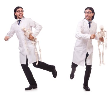 İskeleti beyaz olan komik öğretmen.