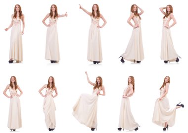 adam beyaz elbise üzerine beyaz izole