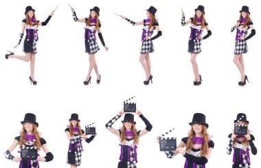 Sihirbaz kadın beyaz değnekle