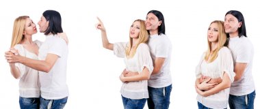 Birbirine aşık iki erkek ve kadın.