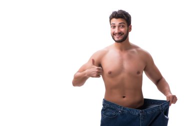 büyük boy kot konseptiyle diyet içinde adam