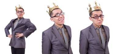 Kral işadamı beyazla izole edilmiş