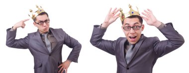 Kral işadamı beyazla izole edilmiş