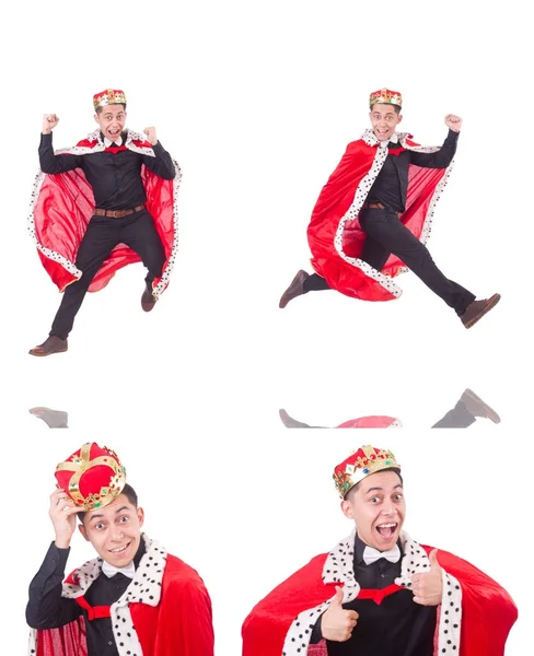 Taçlı bir iş adamı beyazlar içinde.