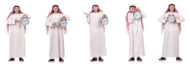 Arap adam beyaz üzerinde zaman kavramı