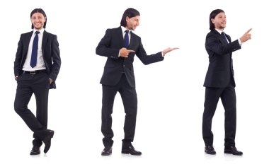 Genç işadamı beyaz arka planda izole edilmiş