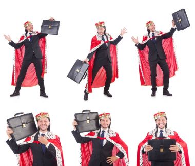 Kral işadamı beyazla izole edilmiş