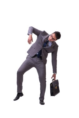 Beyaz arka plan üzerinde izole kukla işadamı