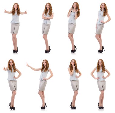 Genç ve güzel çalışan beyaz izole