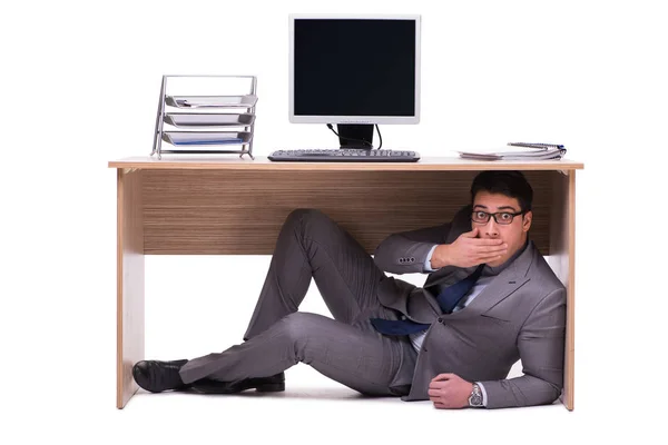 Businessman hiding in the ofice — Stock Photo, Image