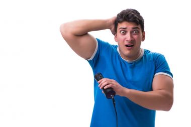 Aşırı derecede terleyen, kötü kokan bir adam, izole edilmiş beyaz bir köyde.