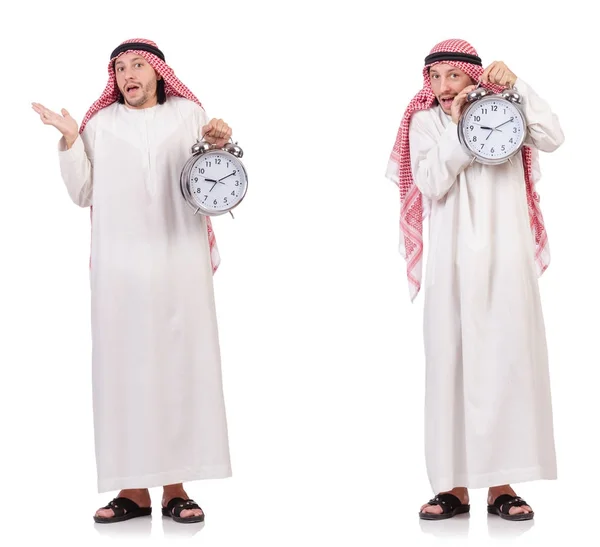 Araber im Zeitkonzept auf weiß — Stockfoto