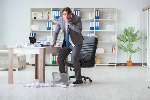 Angry businessman shocked working in the office fired sacked — Stock Photo, Image
