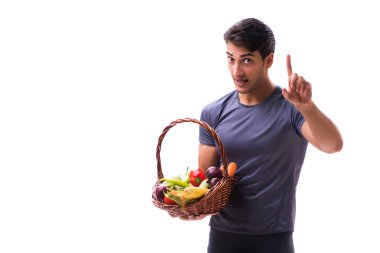 Sağlıklı beslenmenin ve spor yapmanın faydalarını destekleyen bir adam.