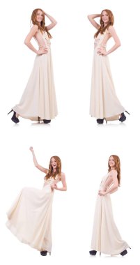 adam beyaz elbise üzerine beyaz izole