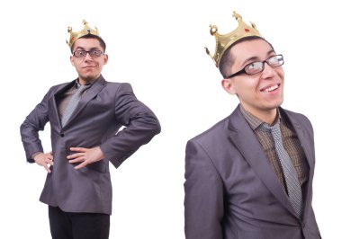 Kral işadamı beyazla izole edilmiş